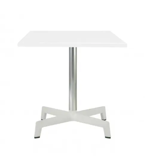 Mesa Werzalit 70x70 Pie Sputnik Tubo Blanco/Brill/Blanco 1x