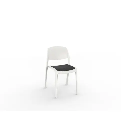 Silla Smart Blanca Tapizada Negro P.26