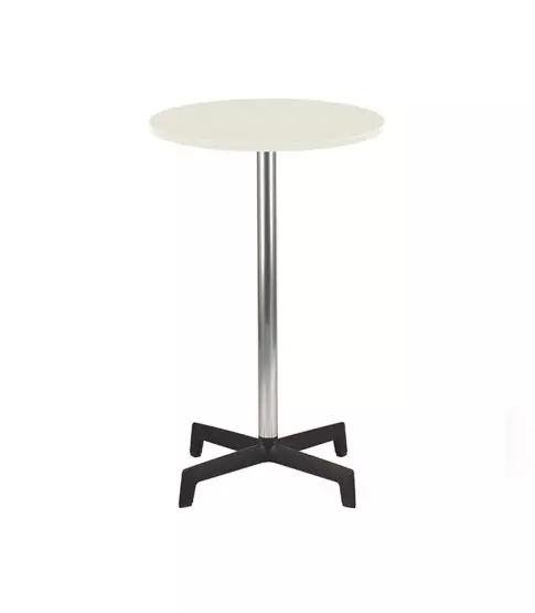 Mesa Werzalit Ø60 Pie Sputnik Alto Tubo Blanco/Brill/Negro 1