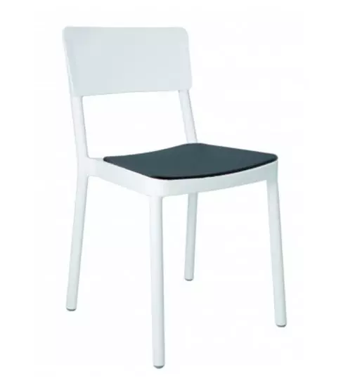 Silla Lisboa Blanca Tapizado Negro 4x