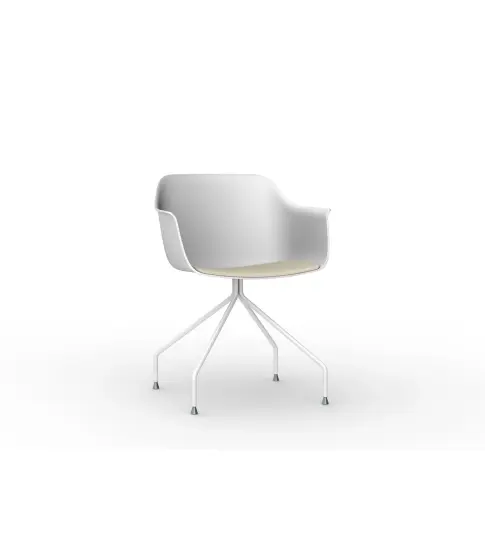 Sillon Shape Pata Araña Blanco Tapizado Lino 2x