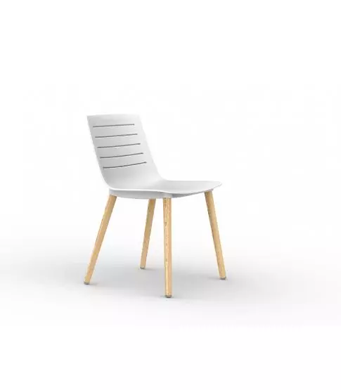 Silla Skin Wood Blanca 2x