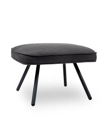 Pouf Anou 4 Patas Negras Tapizada Integral Rivet Twig