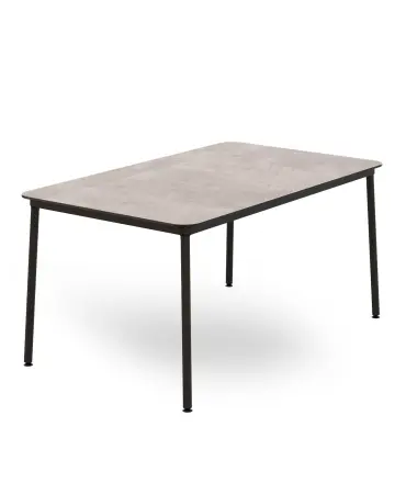 Mesa Hub Negra 150x90 Hpl Cemento