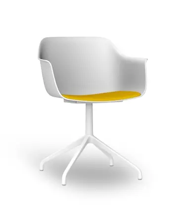 Sillon Shape Pata Araña Alu Giratoria Blanco Tapizad Mimos2x